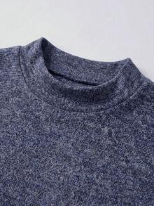 GRDR Half Mock Neck Long Sleeve Top Men's Spring Autumn Versatile Solid Color Mid Neck Undershirt - Dark Grey - View 9