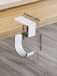 2pcs No-Drill Desktop Side Hanging Hooks, Space-Saving Metal Desk Edge Bag Holder, Portable Desktop Handbag Hook, Suitable For Office Bedroom Dormitory Desk, Multi-Function Shoulder Strap Tote Bag Storage Hook - Multicolor - View 5