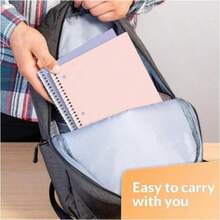 YY Spiral Notebooks, 1-Subject, 5 Pack, College Ruled Paper, 8" X 10-1/2", 70 Sheets Per Notebook,3-Hole Punched Paper, Pink,Purple, Blue, Green, Yellow Spiral Lined Notebooks For School,Work(Random Color) - 5 - View 7