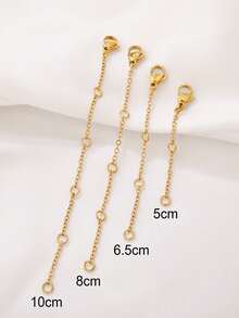 2pcs Stainless Steel Extension Chain Findings Lobster Clasps Necklace Adjuster Chain Extension Connector For Jewelry Making Accessories - DIY Extension Chain - View 3