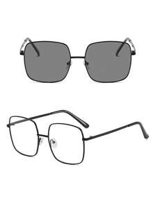Ultra-Light Oversized Square Frame Myopia Glasses For Men, Slimming Face Effect, Minimalist Versatile Niche Style - Multicolor - View 2