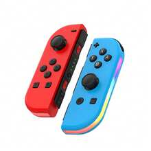 GAMINJA Para Switch Joy-Con Control de Juego Inalámbrico, Iluminación RGB, Vibración, Iluminación Vibrante, Detección de Movimiento, Bluetooth, Control de Joystick 3D, Sin Deriva, Para Consola de Juegos Switch Control L/R, Con Función de Captura de Pantalla y Despertar - Ver 9
