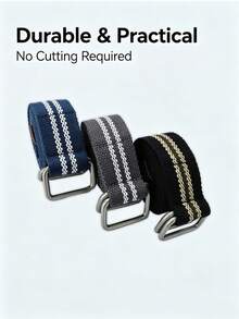 Striped Vintage Polyester Fiber (Polyester) Belt All Seasons - Grey - View 4