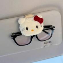 SANRIO 1 buah Klip Kacamata Mobil Kartun, Tempat Kacamata Interior Mobil Modis, Penyimpanan Pelindung Matahari, Magnetik, Sangat Lucu - A - View 4