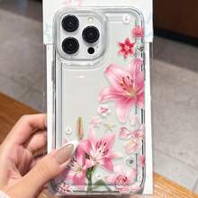 Healing Lily Flower Transparent Phone Case Compatible With IPhone 16/11/12/13/14/15/15Pro/15Plus/15ProMax/7Plus/8Plus/X/XsMax/Xr/11Pro/12Pro/13Pro/14Pro/12Mini/13Mini/11ProMax/12ProMax/13ProMax/14ProMax/14Plus/6/6S/6Plus/7/8/16Pro/16Plus/16ProMax/SE - Multicolor - View 6