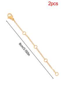 2pcs Stainless Steel Extension Chain Findings Lobster Clasps Necklace Adjuster Chain Extension Connector For Jewelry Making Accessories - DIY Extension Chain - View 11