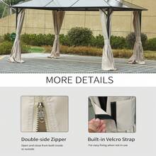 9.84' X 11.8' Gazebo Sidewall Set With Hooks/C-Rings, Beige - 10 X 12 X 6.7 - View 4