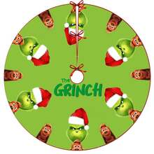 The Grinch 1件裝聖誕樹裙 多圖案聖誕樹底座套 節日主題居家派對聖誕裝飾 - 多色 - 查看 7