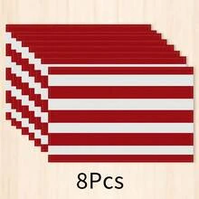 1pc Red And White Striped Placemat, Minimalist Modern Table Mat, Dining Table Decor, Easy To Clean Kitchen Restaurant Home Daily Use, Christmas Holiday Decoration - Multicolor - View 10