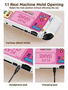 Ayotu 1pc Cartoon Game Console Pattern Protective Case Compatible With Switch 2/Switch NS/Switch OLED/Switch Lite, New Generation TPU Soft Shell, Universal Game Controller Protective Cover, Switch Controller Protective Case, Switch Game Accessories, Anti-Drop, Anti-Slip, Anti-Scratch, Fashionable, Spring Romantic/Back To School Gift/Valentine's Day Gift/Halloween/Anniversary Gift. - View 3