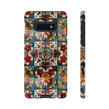 Portuguese Ceramic Tile Phone Case, Colorful Azulejo Pattern  Case, Mediterranean Inspired Phone Cover, Blue & Terracotta Floral Case - 白色 - 查看 4