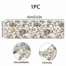 1pc Bohemian Floral Pattern Anti-Slip Faucet Splash Guard Mat, Bathroom Faucet Splash Pad, Mud Guard, Moisture-Proof Anti-Slip Faucet Mat, Kitchen Countertop Accessory. Protect Your Kitchen Countertop. - Multicolor - View 14
