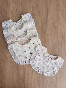 New Style Ruffle Edge Cotton Gauze Bibs For Baby, Infant Drool Bibs, Class A - Multicolor - View 8