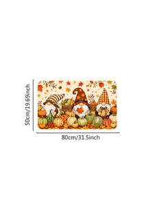 1/16Pcs Autumn Theme Doormat, Thanksgiving Door Mat, Printed With Nordic Faceless Gnome, Pumpkin, Maple Leaf, Berry Pattern, Autumn Harvest Festival Decor Mat, Welcome Kitchen Rug, Dirt-Resistant Floor Mat, Autumn Party Decoration - Multicolor - View 10