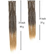DZfirst 1包(10股) 0.6cm細手工嘻哈風髒辮接髮 613漸層金blonde 18-36英吋 耐熱纖維假髮 預拉伸編髮接髮 - 漸層棕色 - 查看 4
