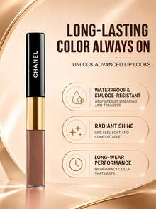 Chanel LE ROUGE DUO Lip Gloss Tahan Lama -154 Rich Caramel -4.5ml-0.15FL.OZ. -3.5ml-0.11FL.OZ. - Warna -154 INTENSE CARAMEL -4.5ml-0.15FL.OZ. -3.5ml-0.11FL.OZ. - View 6