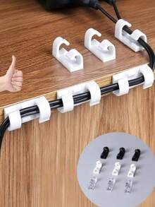 1/20/40pcs ProWire Cable Management System - Self-Adhesive Cable Clips, Convenient For Organizing And Managing Wires - Self-Adhesive Wire Fixers, Suitable For Wall Wiring, Cable Organization And Wire Storage (Random Color And Style) - A - View 7