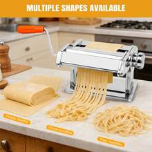 Manual Noodle Machine, Professional 3-In-1 Stainless Steel Machine With 180 Aluminum Alloy Noodle Roller, Noodle Machine With Two Widths And 9 Thickness Settings For Noodles, Lasagna, And Spaghetti - Silver - View 6