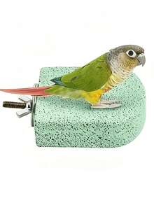 1pc Bird Beak Grinding Chew Toy Parrot Calcium Perch Bird Stand Platform Cage Accessory Suitable For Lovebirds, Budgies, Sun Conures, Cockatiels, Finches - A+B - View 11