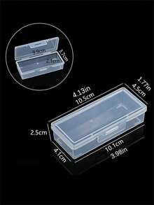 3pcs/2pcs/1pc Nail Art Tool Storage Box, Nail File Box, Nail Tool Box, Nail Pen Storage Box, Storage Box, Light Therapy Pen Sponge Buffer Storage Box, Portable Long Box, Nail Supplies Plastic Transparent Tool Box, Nail Tip Storage Box - White - View 6