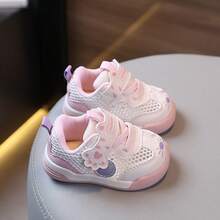 1 Pair Baby Functional Walking Shoes, Spring/Autumn Breathable New Soft Sole Anti-Slip Sports Shoes - Baby Pink - View 5