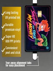 1/4pcs Less Talk, Take My Money Credit Card Skin Sticker, Waterproof, Anti-Fingerprint, Anti-Scratch, Suitable For Party, Birthday Gift. PVC Material, Anti-Fingerprint, Anti-Scratch, Wear-Resistant, Suitable For Men, Women, Couples, Applicable To Small Chip Cards, Credit Cards, Transportation Cards, Student Campus Cards And Personalized Customization. - A - View 5