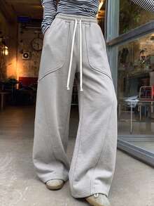 Women's Spring/Autumn Outdoor Casual Loose Long Pants, Versatile Daily Sports Trousers - Light Grey - View 5