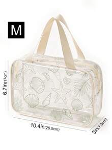 Multifunctional Toiletry Bag, Transparent PVC Makeup Bag, Portable Large Capacity Travel Transparent Makeup Bag, Zippered Makeup Box, Makeup Beauty Storage Bag, Handheld Toiletry Bag, Beach Bag, Makeup Brush Storage Bag, Towel Storage Bag, Beach Accessories, Home Decor Essential, Bohemian Style, Suitable For Holiday Beach Use, Bathroom Storage, Bedroom Storage - Ocean World - View 12