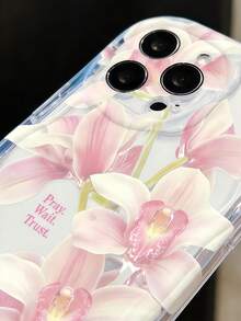 1 buah Casing Ponsel Cream Dopamine Bergelombang Ruffle Lembut Tekstur TPU Kreatif dengan Pola Kelopak Bunga yang Dipersonalisasi DIY dengan Tali Pergelangan Tangan Manik-manik Kupu-kupu, Kompatibel dengan Galaxy S21 S22 S23 S24 S25 S26/Honor/ dan Model Lainnya - Clear - View 6