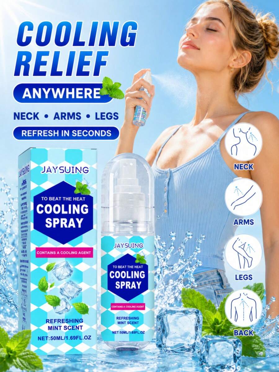 JAYSUING 100ml/2pcs Cooling Body Spray, Portable Outdoor Cooling Mist For Summer, Refreshing And Soothing, Non-Sticky - Multi Scents - View 1