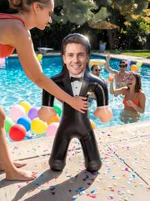 1pc Personalized Inflatable Blow Mold, Custom Photo Inflatable Blow Mold, Custom Groom Inflatable Blow Mold, Personalized Groom Inflatable Decoration Gift For Her, Funny Bachelor Party Gift, Groom Decoration Prop, Wedding Special Occasion - Multicolor - View 7