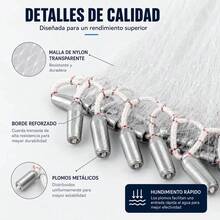 Tzawhst Atarraya Profesional Abre 6 Metros Malla 1 Dedo Hilo Nylon 6 Metros - Con Plomo, Circular 1 Dedo, Malla Blanca Alta Resistencia Para Pesca Profesional Blanco - Albaricoque - Ver 10
