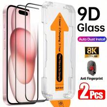 CASECOPS 2Pcs Full Coverage HD Anti-Shatter Tempered Glass Phone Screen Protector, Self-Cleaning, One-Click Installation, For IPhone 17 Pro Max, 9H Hardness Tempered Glass, Full Screen Coverage, Anti-Fingerprint, Bubble-Free, Easy Installation, For IPhone 17 Pro Max/17 Air/17e/16 Plus/16 E/16/15 Pro Max/14 Pro Max/13 Mini/12/11 Series - 2Pcs - View 38