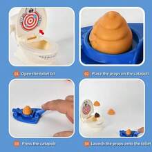 Toilet Poop Launcher Toy, Multi-Player Battle Tabletop Game, Funny Prank, Party Stress Relief Toy - 1pc Toilet Poop Launcher - View 8