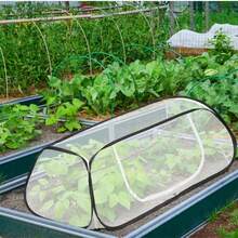 Capa de Proteção de Planta em Tela Pop-Up com Estacas de Solo, Gaiola de Cerca de Jardim Dobrável, Adequada para Canteiros Elevados, Vegetais, Frutas, Flores e Mudas, Barreira de Planta Externa, Previne Pássaros, Pequenos Animais e Insetos Comuns de Jardim - Escudo protetor + 4 estacas de fixação ao solo - Visão 2