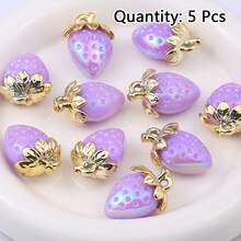 5pcs Cute Multicolor Strawberry Acrylic Pendant Handmade DIY Jewelry Pendant Material Necklace Bracelet Accessories - Acrylic Strawberry Pendant - View 13