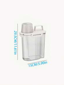 1pc/ Laundry Detergent Storage Box With Measuring Cup, Large Capacity Storage Container, Laundry Liquid Dispenser, Cleaning Supplies Organizer, Home Daily Necessities, Suitable For Laundry Room, Bathroom, Toilet, Bathroom Accessories - A - View 11
