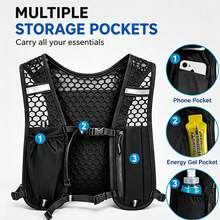 Lightweight Sports Running Vest With Breathable Honeycomb Mesh Design And Multiple Large Capacity Pockets, Perfect For Outdoor Fitness And Running. Ideal For Outdoor Fitness Activities In Europe And America. - Multicolor - View 5