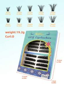 SHIDISHANGPIN 180pcs/Box Dense Voluminous Curl Eyelash Clusters 8-16mm Fluffy Multi-Layer D Curl DIY Lash Extensions Lightweight Comfortable Eye-Enhancing Suitable For Women's Daily And Glamorous Makeup Occasions - D - View 5
