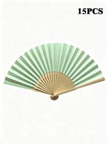 1/5/10/20件復古手持摺疊紙扇，便攜竹扇，夏季涼爽時尚配件，適合派對與活動 - 彩色 - 查看 16