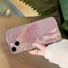 1 pieza Funda de teléfono minimalista con patrón de mármol de concha de alta transparencia, carcasa blanda de TPU transparente resistente a caídas, arañazos y huellas dactilares, protección de lente de cámara compatible con Apple, Nothing, Pixel, funda protectora - Multicolor - Ver 3
