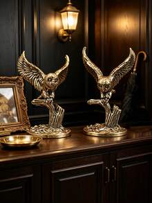 1 Peça Escultura de Coruja em Toco de Árvore de Latão Vintage, Decoração de Mesa Criativa, Decoração para Quarto, Sala de Estar, Escritório e Casa, Presente Premium de Feriado para Amantes de Animais e Decoração Doméstica, Presente Ideal para Aniversário, Formatura, Halloween, Ação de Graças e Natal - Vários estilos - Visão 1