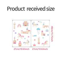 1set Unicorn Wall Sticker, Watercolor Self-Adhesive Paper, Suitable For Home Decoration, Room Decoration, Wall Decoration, PVC Waterproof Material, Removable - Self-adhesive - View 7