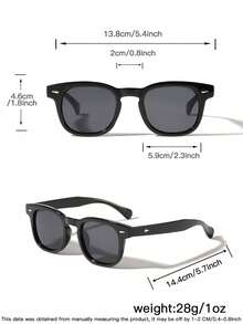 1 PC Men's Classic Casual Square Fashion Glasses Lightweight PC Frame Solid Color Lenses For Daily Commute Driving With Glasses Box - Multicolor - View 9