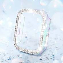 1pc Hard Frame Multi-Layer Diamond Iridescent Protective Case Cover Compatible With Apple Watch Ultra 3/2/1 Series SE, S10/S9/S8/7/S6/S5/S4/S3/S2/S1 Series, Protects From Scratches And Collisions, Iridescent Frame (No Screen Film), Embedded Crystal Jewelry Diamond Sparkling Decoration Protective Case 38mm 40mm 41mm 42mm 44mm 45mm 46mm 49mm High-End Luxury Dazzling Young Fashionable Girls Daily Outfit Accessory - Iridescent - View 10