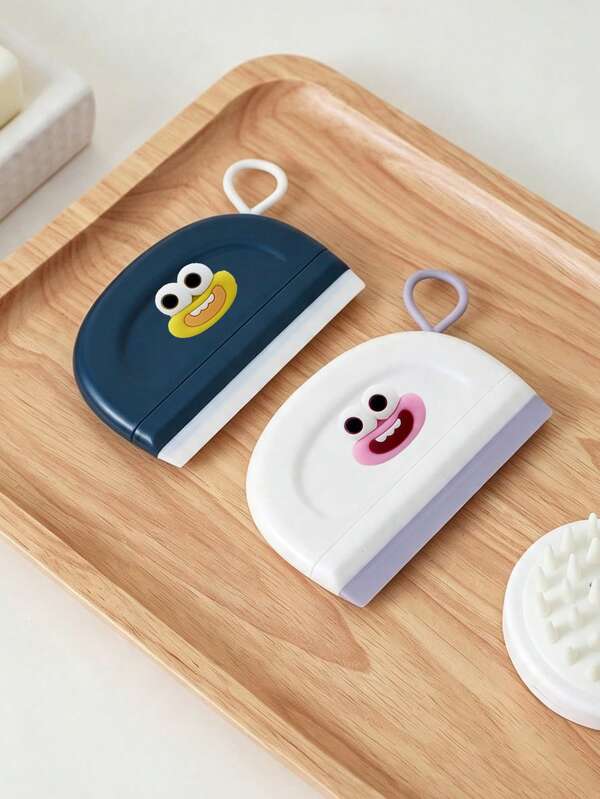 Cute Cartoon Big Mouth Pattern Glass Squeegee, Portable Handheld Glass Wiper, Gentle Glass Cleaning Squeegee, Compact Cleaning Tool For Shower Screens, Mirrors, Car Windows And Countertops, Perfect Gift For Bathroom, Sink, Kitchen, Home, Students, Teachers, Fathers, Mothers, Ideal Gift For Teacher's Day, Back To School, Birthday And Holiday, Small And Convenient, Easy To Carry, With Wall Hanging Function, Space-Saving