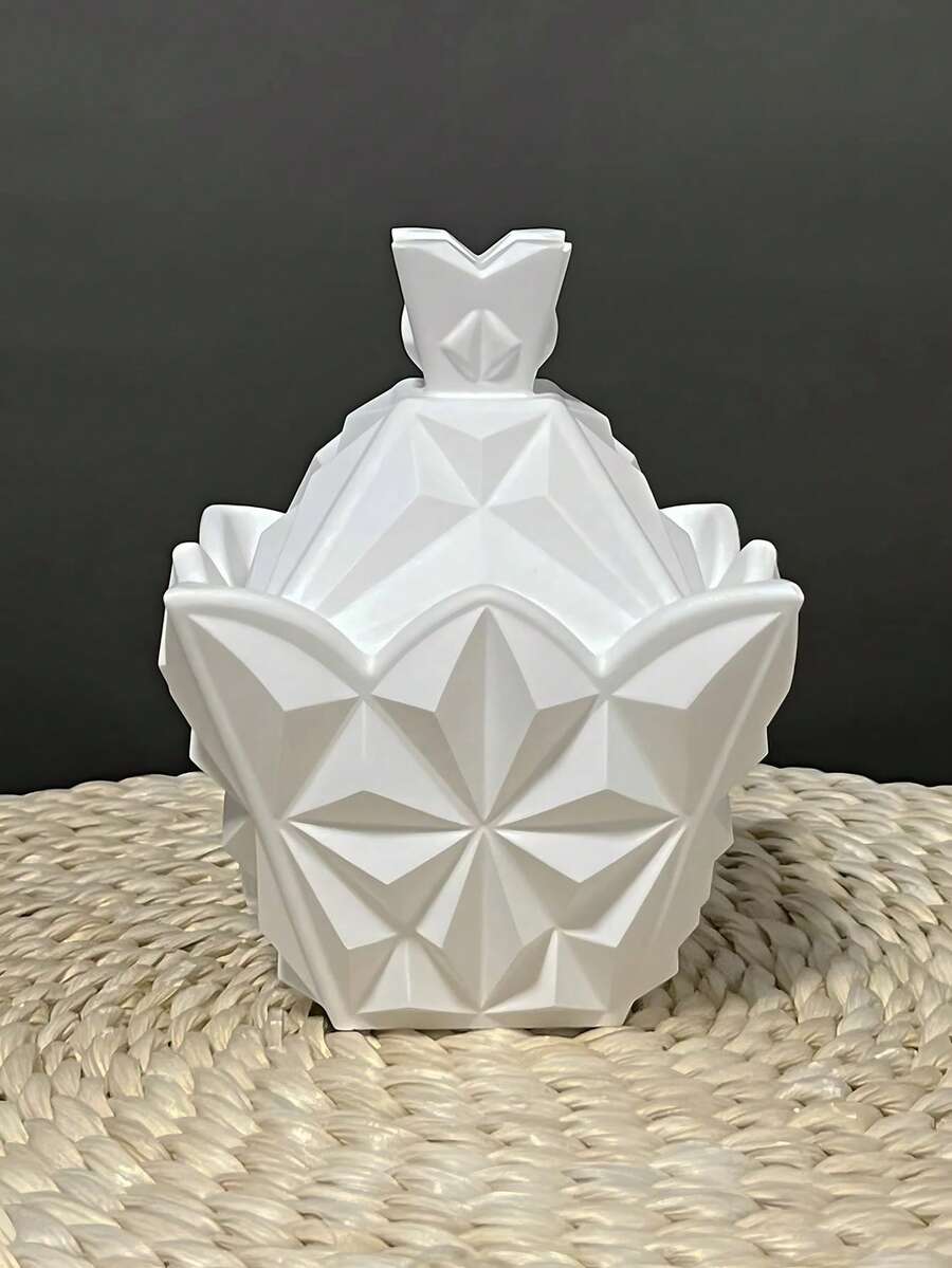 3D Diamond Pyramid Faceted Storage Box Silicone Mold With Lid, Epoxy Resin Crystal Jewelry Storage Box Can Mold, DIY Cement Plaster Candle Holder Can Container Mold, Home Decor Gift