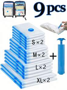 1pc/3pcs/4pcs, Travel Vacuum Storage Bags With Pump, Large Vacuum Storage Bags, Clothing Vacuum Storage Bags, Compression Bag Set; Extremely Space-Saving, By Removing Air, Can Compress The Volume Of Fluffy Items, Saving 70%-75% Of Space; Suitable For Frequent Travel/Business Trips/Students, Compress Luggage, Let Suitcases Hold More Items, Can Be Given As A Gift To Family And Friends - Multicolor - View 13
