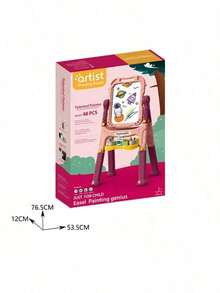 Este set de pizarra magnética infantil incluye un soporte ajustable, una pizarra blanca portátil desmontable de doble cara y 48 accesorios para dibujar y escribir, lo que lo convierte en el regalo ideal para Navidad, cumpleaños o Año Nuevo. - Rosa - Ver 11