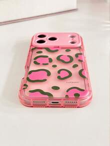 Premium Multifunctional Pink Phone Case With Mirror, High-End Fashion Bubble Mirror Stand Phone Case With Exquisite Detailed Leopard Print Summer Pattern Painting, Compatible With Iphone 17/17 Pro/17 Pro Max, 16/16 Pro/16 Pro Max, Shockproof - Multicolor - View 3